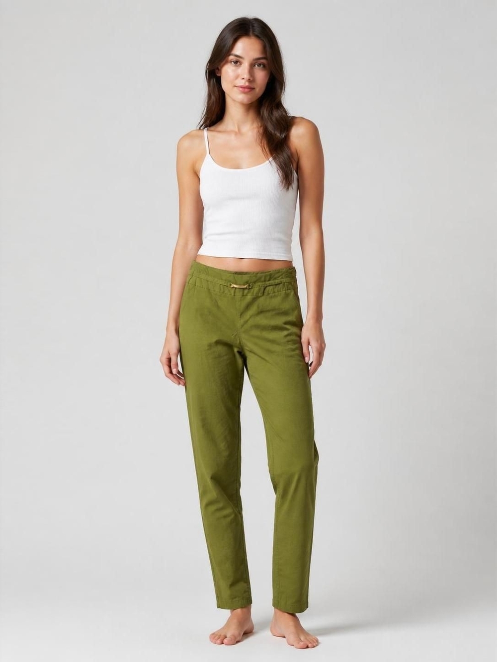 Cato Olive 4 Straight Leg Pants Gold Embellishment